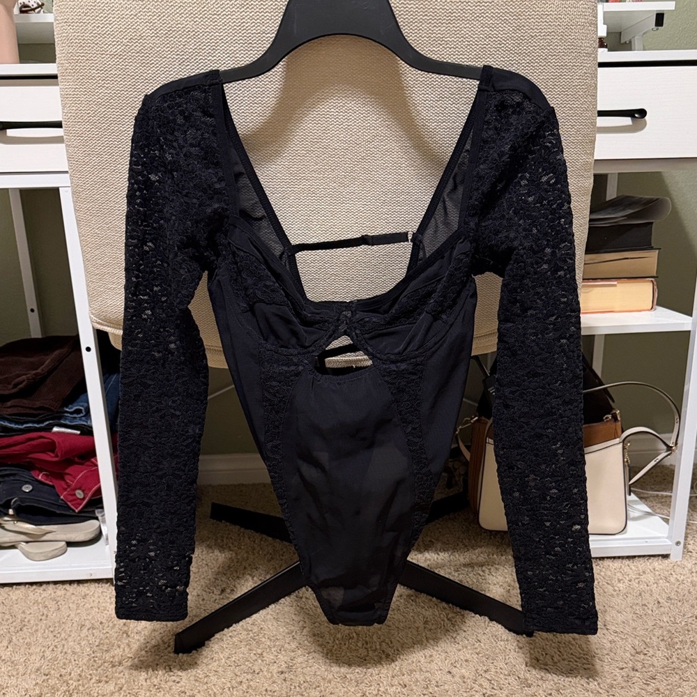 Elegant Black Lace Bodysuit Urban Outfitters